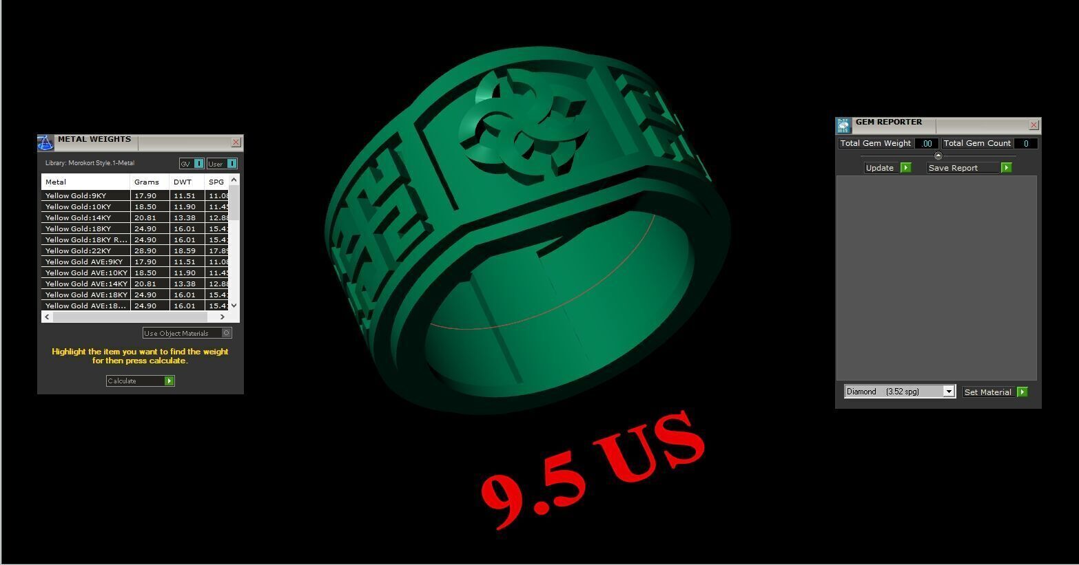 Top Diamond Men Ring STL 3DM 2MR059 3D model_2