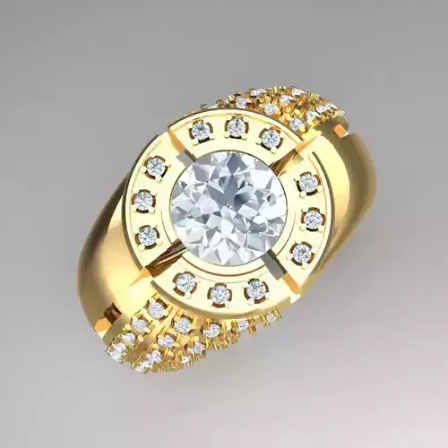 Top Diamond Men Ring STL 3DM 2MR056