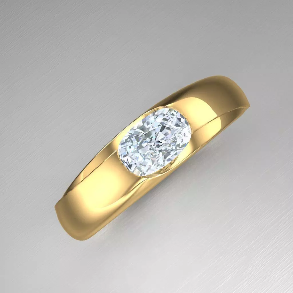 Top Diamond Men Ring STL 3DM 2MR055 3D model_0