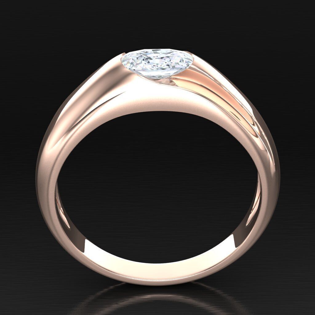 Top Diamond Men Ring STL 3DM 2MR055 3D model_5