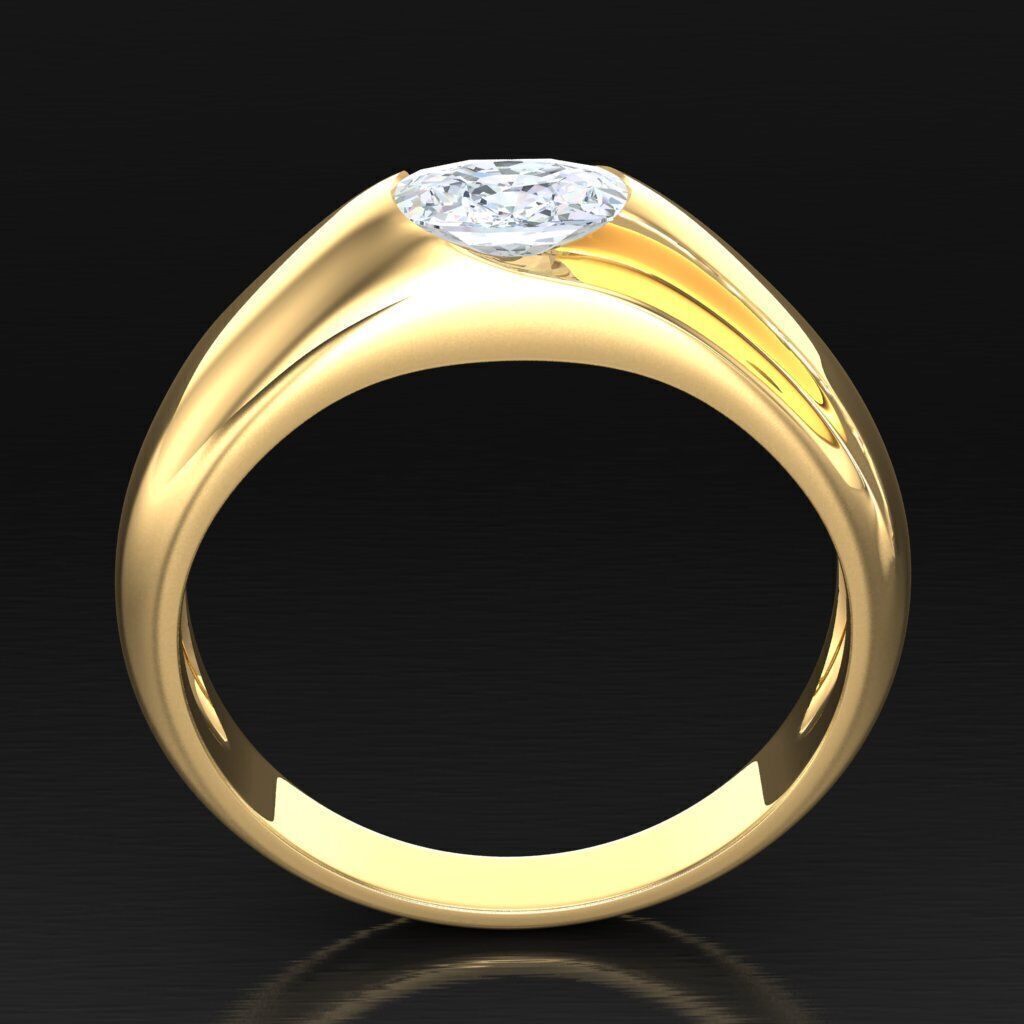 Top Diamond Men Ring STL 3DM 2MR055 3D model_6
