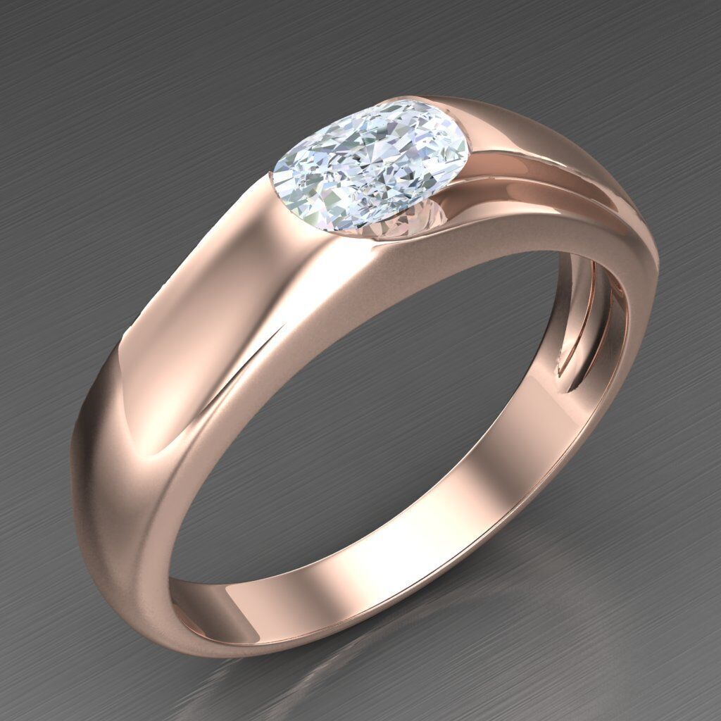 Top Diamond Men Ring STL 3DM 2MR055 3D model_4