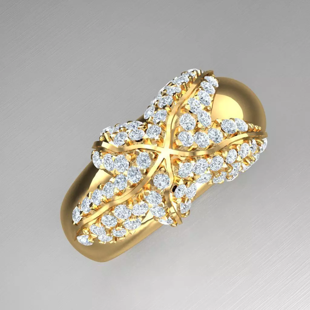 Top Diamond Men Ring STL 3DM 2MR054 3D model_0