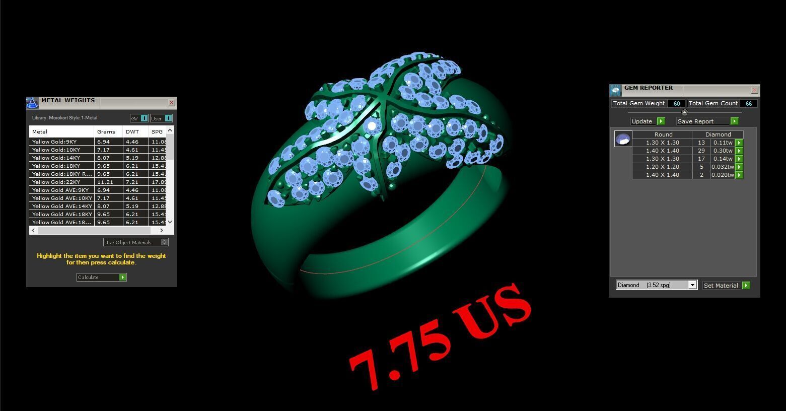 Top Diamond Men Ring STL 3DM 2MR054 3D model_2