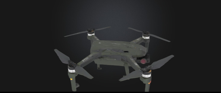 Realistic Tactical Military Drone  Game Ready Low-poly 3D model_4