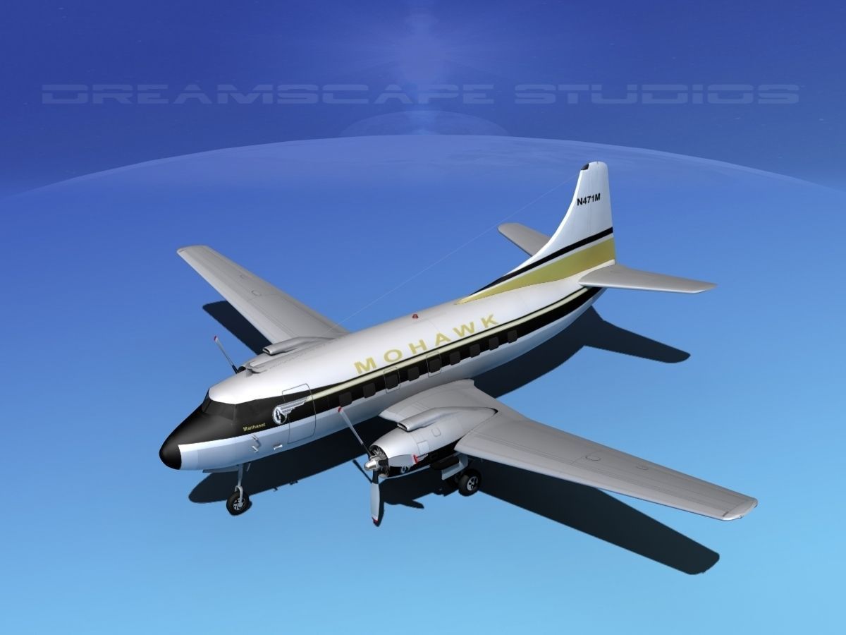 Martin 202 Mohawk Airlines 3D model_8