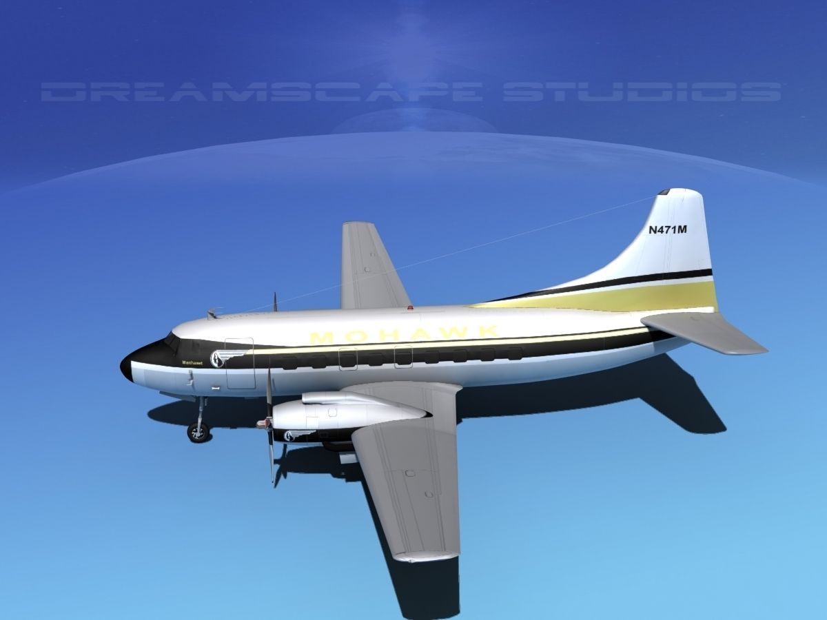 Martin 202 Mohawk Airlines 3D model_10