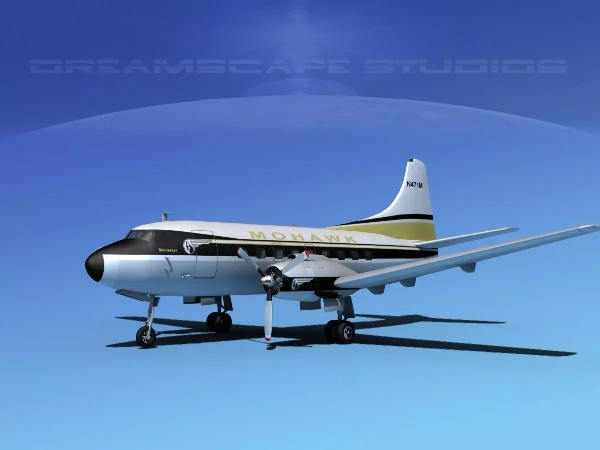 Martin 202 Mohawk Airlines 3D model_0