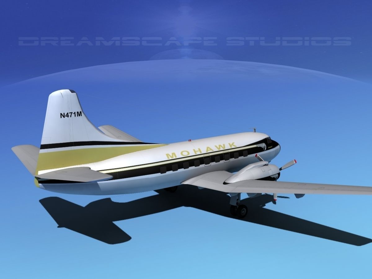 Martin 202 Mohawk Airlines 3D model_5