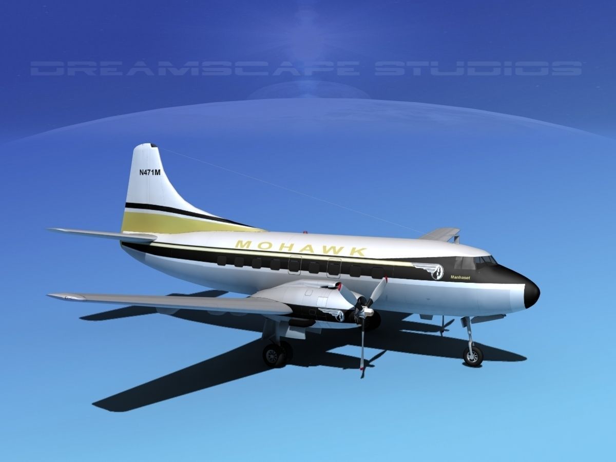 Martin 202 Mohawk Airlines 3D model_2
