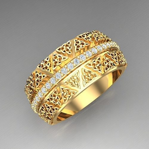 Top Diamond Men Ring STL 3DM 2MR048 3D model