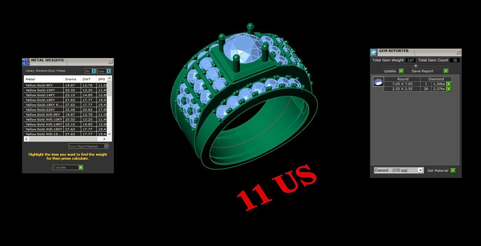 Top Diamond Men Ring STL 3DM 2MR034 3D model_2