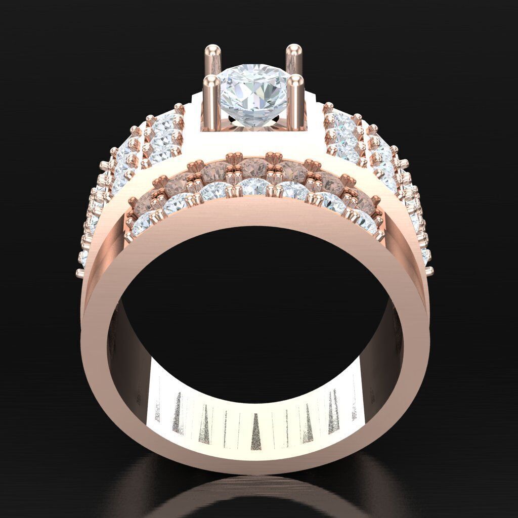 Top Diamond Men Ring STL 3DM 2MR034 3D model_5