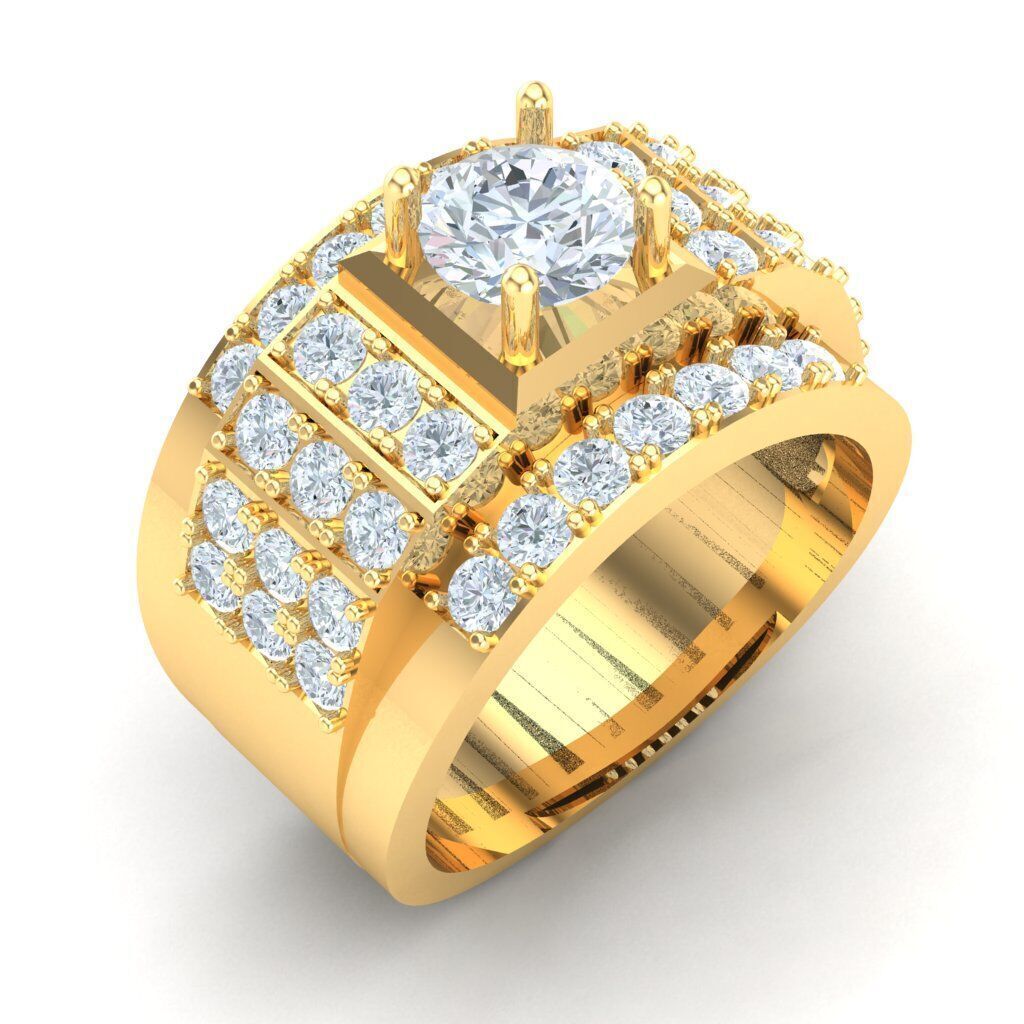 Top Diamond Men Ring STL 3DM 2MR034 3D model_14