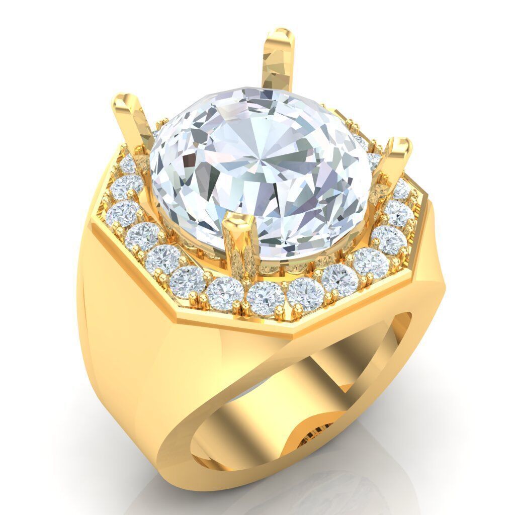 Top Diamond Men Ring STL 3DM 2MR032 3D model_14