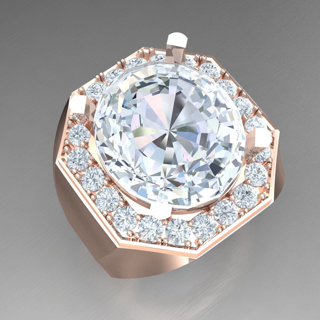 Top Diamond Men Ring STL 3DM 2MR032 3D model_11