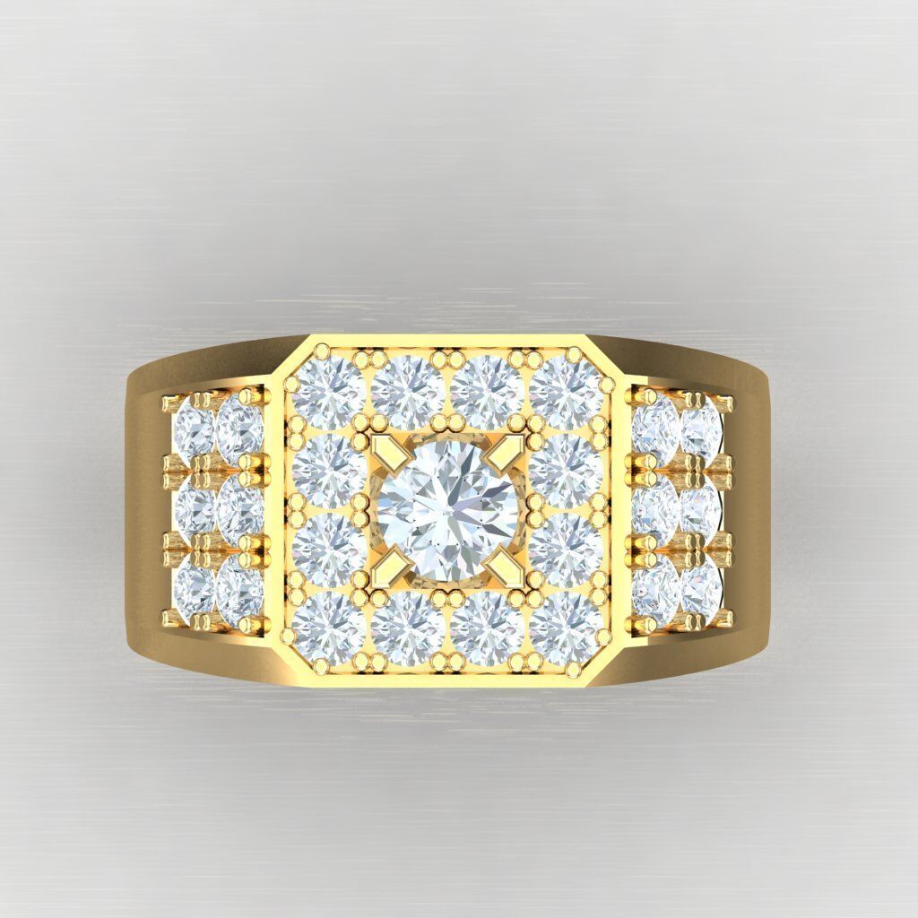 Top Diamond Men Ring STL 3DM 2MR029 3D model_10