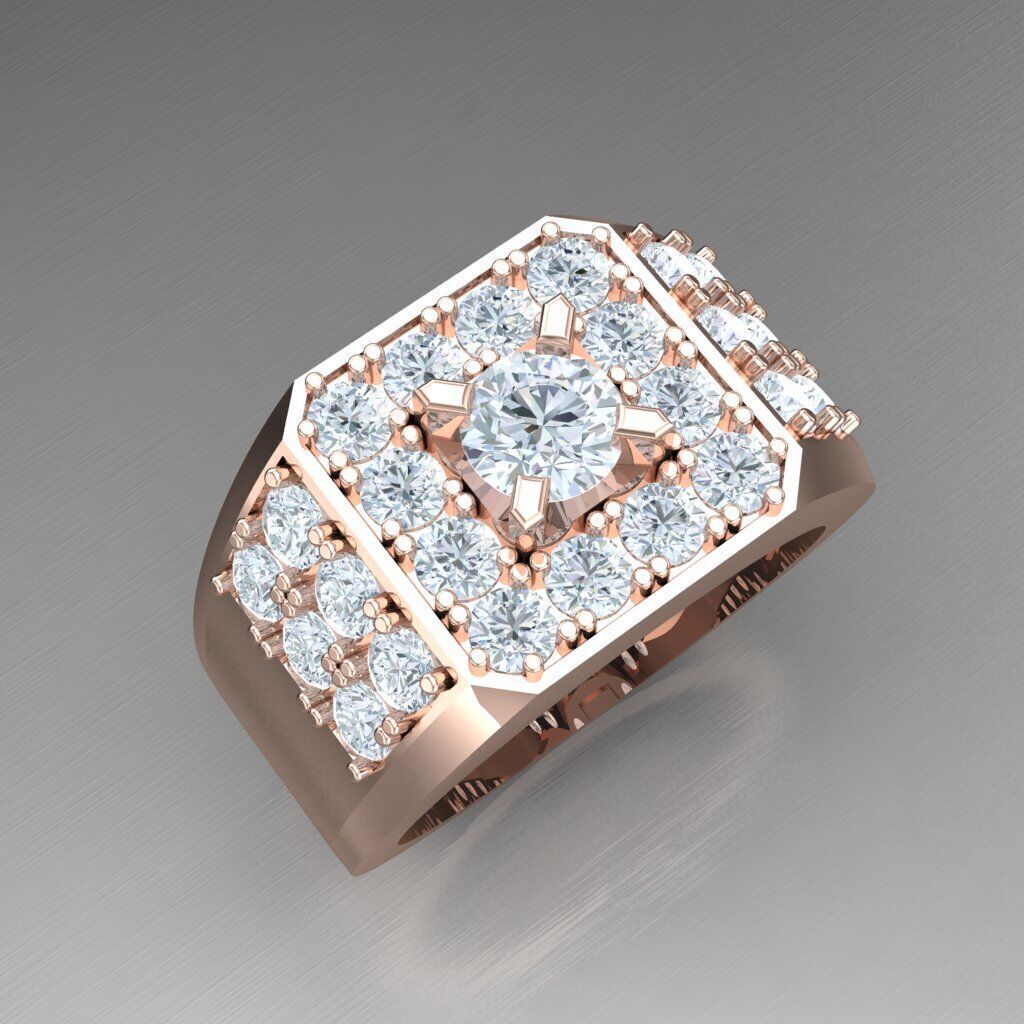 Top Diamond Men Ring STL 3DM 2MR029 3D model_11