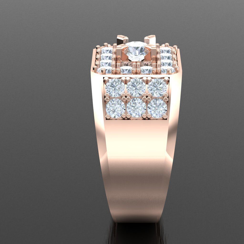 Top Diamond Men Ring STL 3DM 2MR029 3D model_12