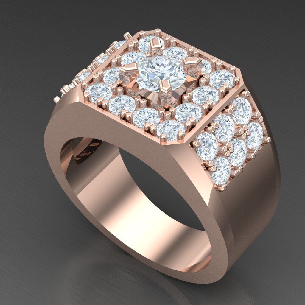 Top Diamond Men Ring STL 3DM 2MR029 3D model_7