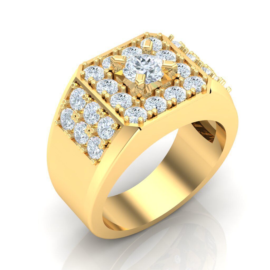 Top Diamond Men Ring STL 3DM 2MR029 3D model_14