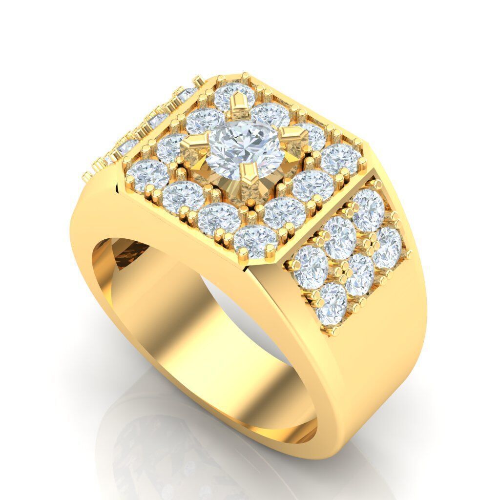 Top Diamond Men Ring STL 3DM 2MR029 3D model_17