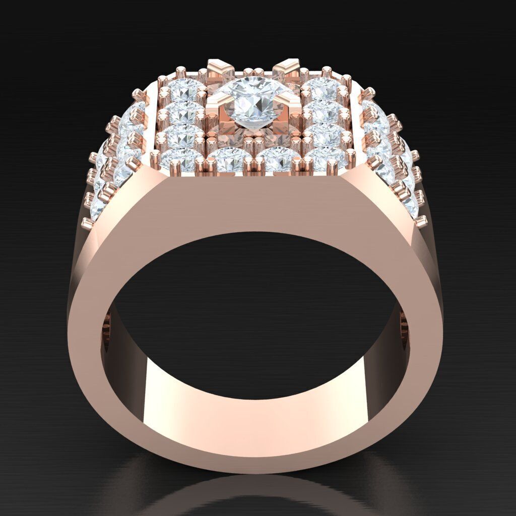 Top Diamond Men Ring STL 3DM 2MR029 3D model_5