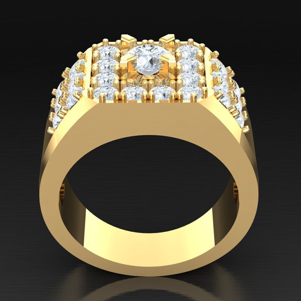 Top Diamond Men Ring STL 3DM 2MR029 3D model_6