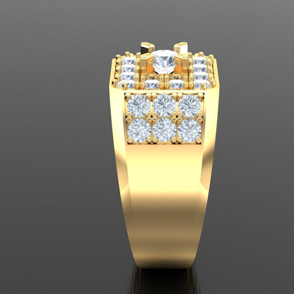 Top Diamond Men Ring STL 3DM 2MR029 3D model_13