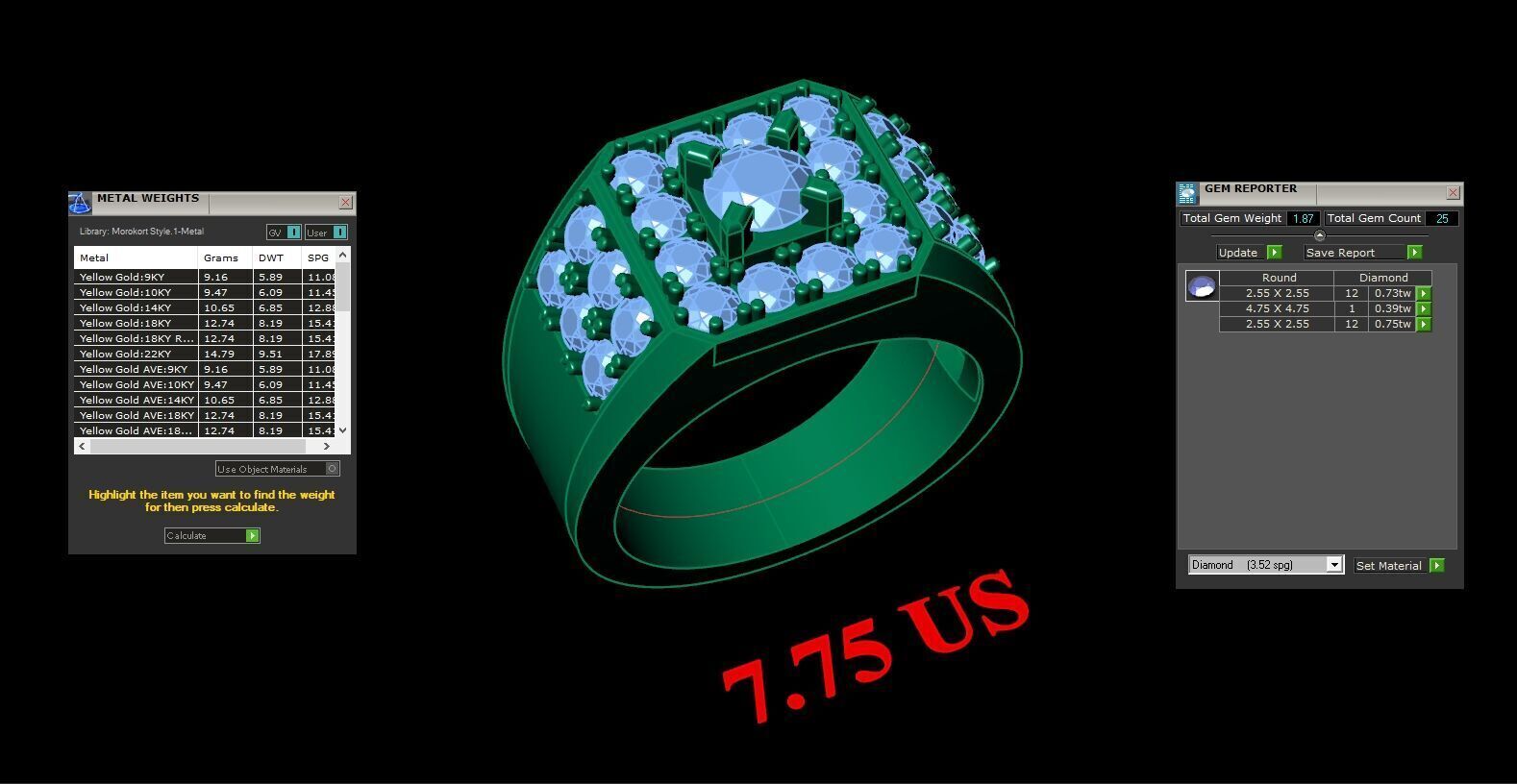 Top Diamond Men Ring STL 3DM 2MR029 3D model_2