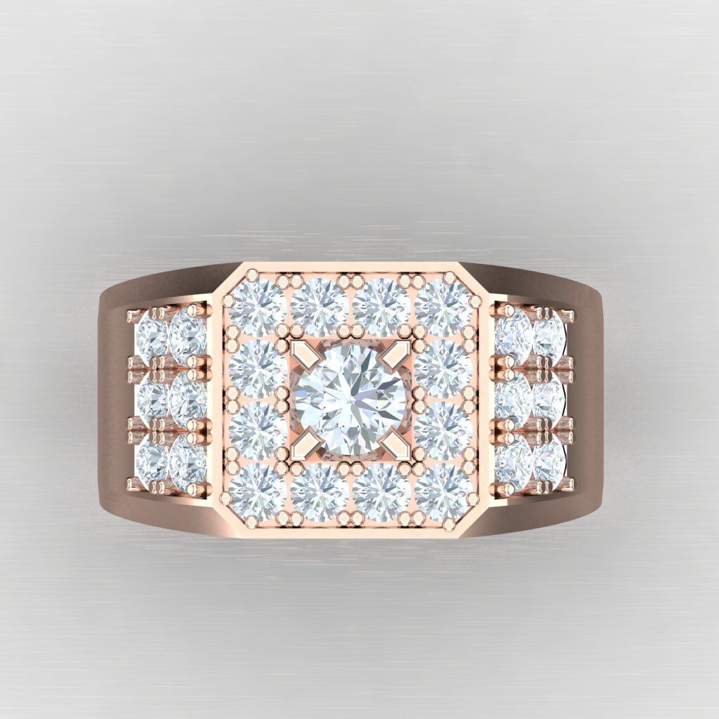 Top Diamond Men Ring STL 3DM 2MR029 3D model_9