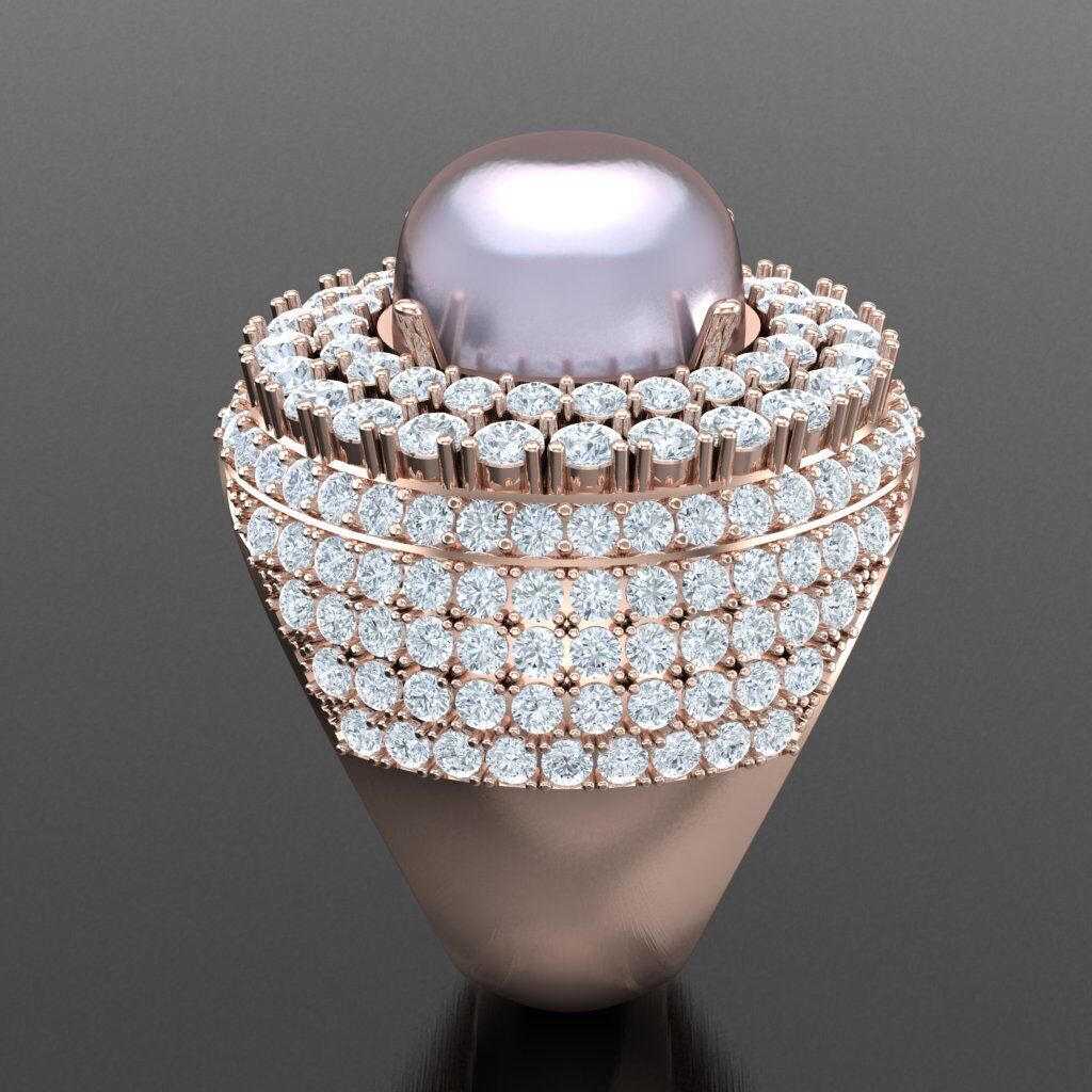 Top Diamond Men Ring STL 3DM 2MR028 3D model_12