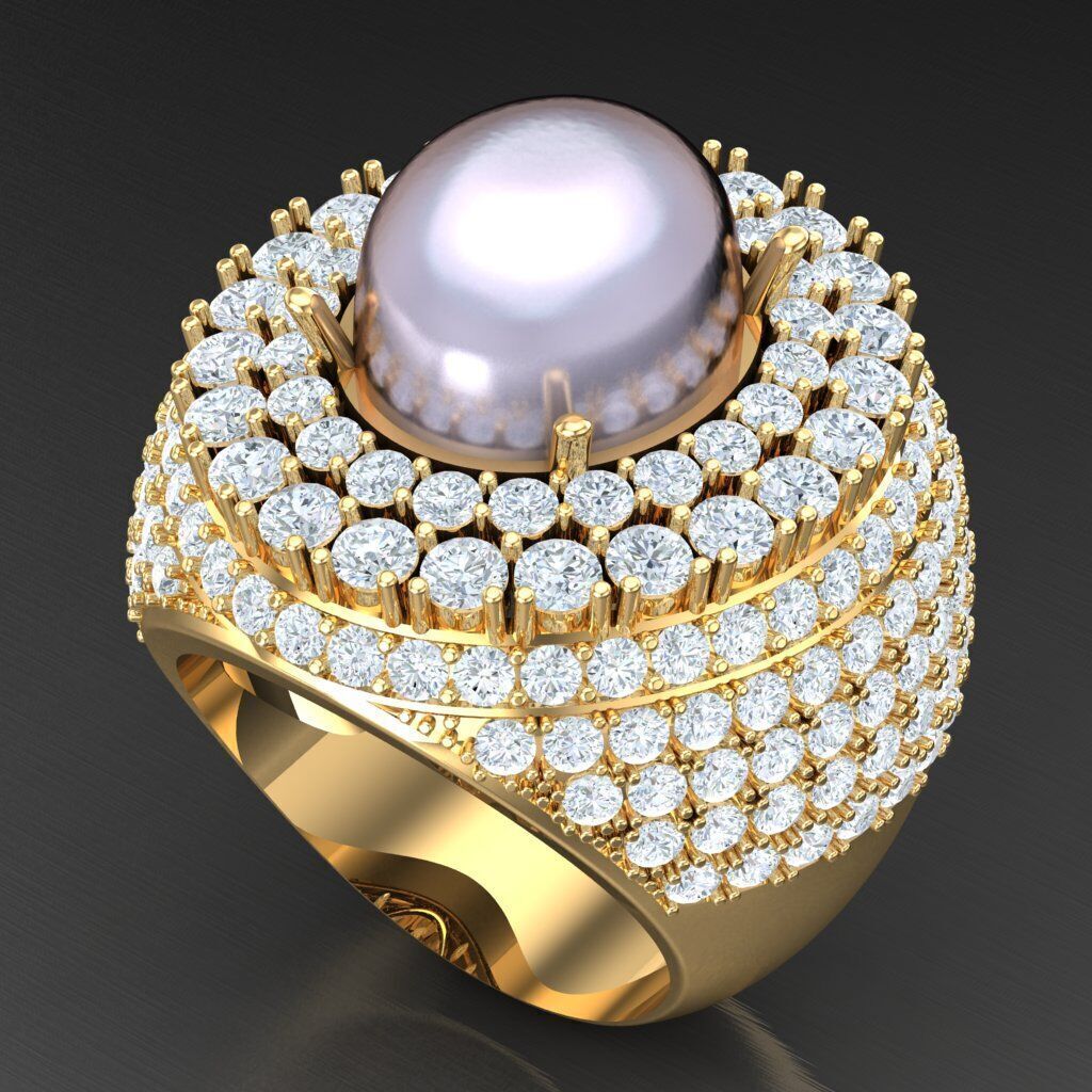 Top Diamond Men Ring STL 3DM 2MR028 3D model_8