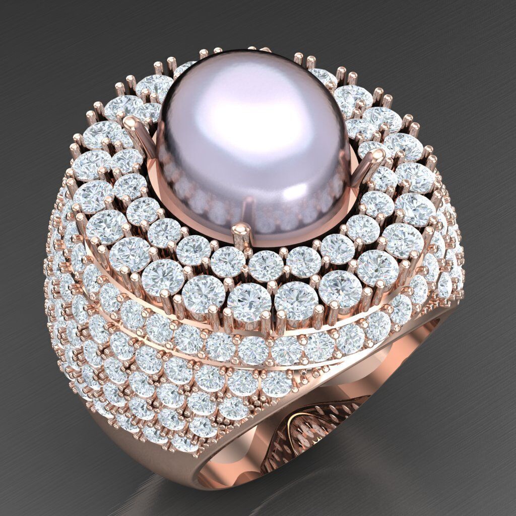 Top Diamond Men Ring STL 3DM 2MR028 3D model_4