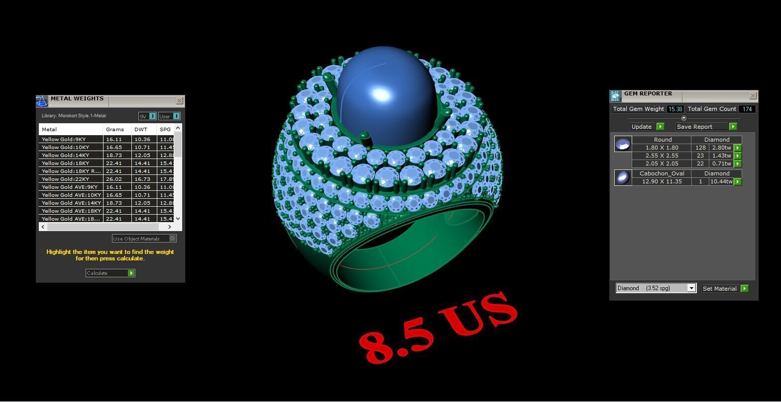 Top Diamond Men Ring STL 3DM 2MR028 3D model_2