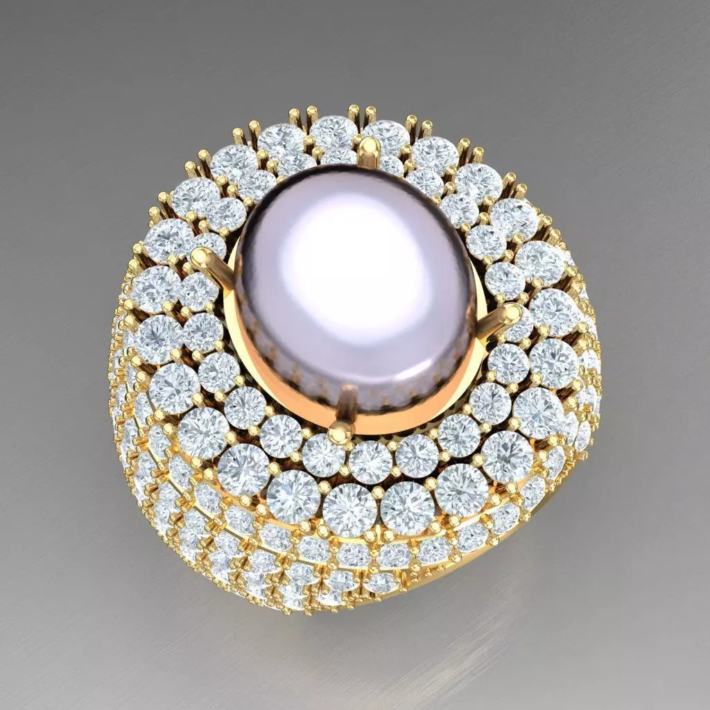 Top Diamond Men Ring STL 3DM 2MR028 3D model_0