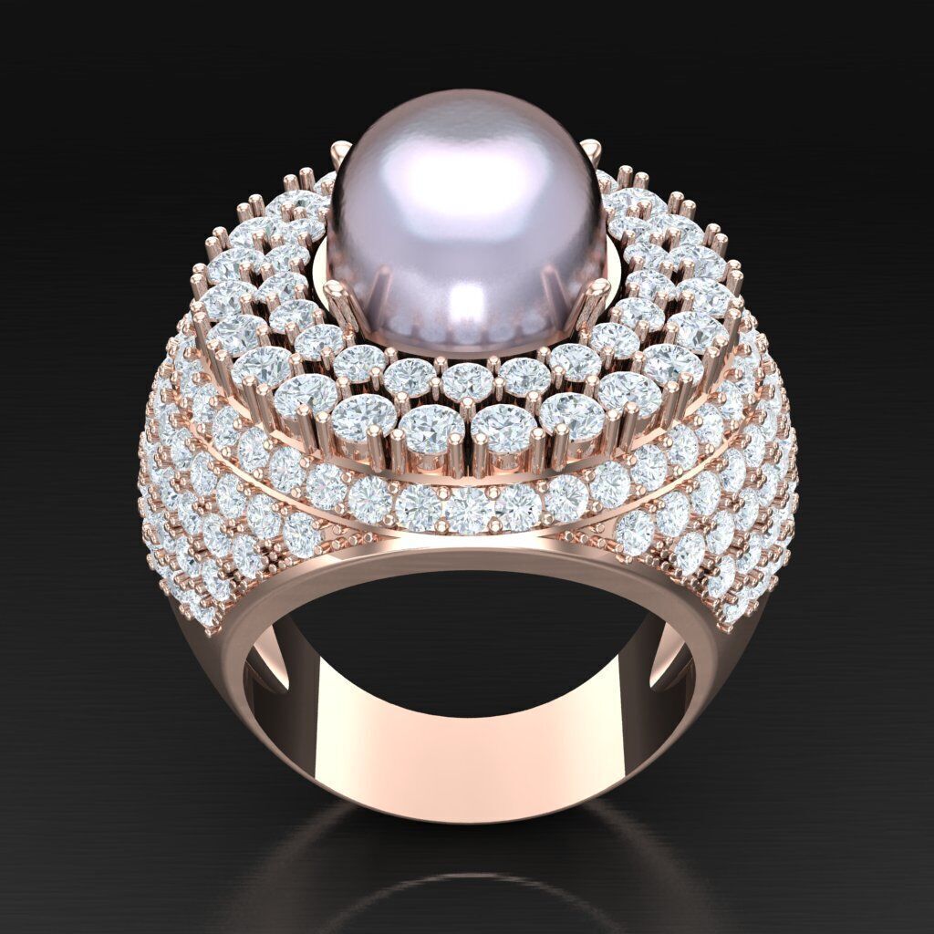 Top Diamond Men Ring STL 3DM 2MR028 3D model_5