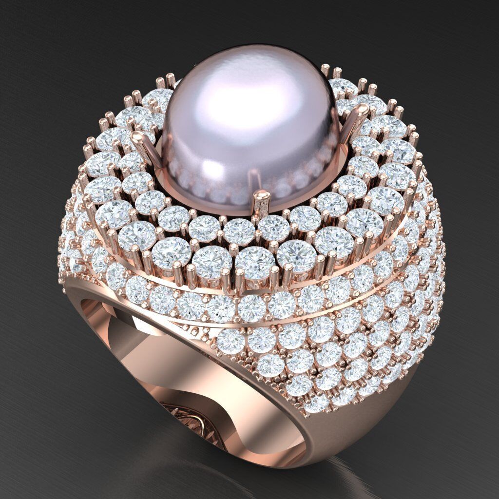 Top Diamond Men Ring STL 3DM 2MR028 3D model_7