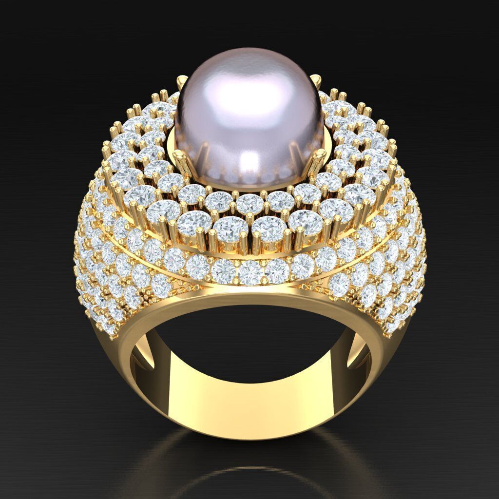 Top Diamond Men Ring STL 3DM 2MR028 3D model_6