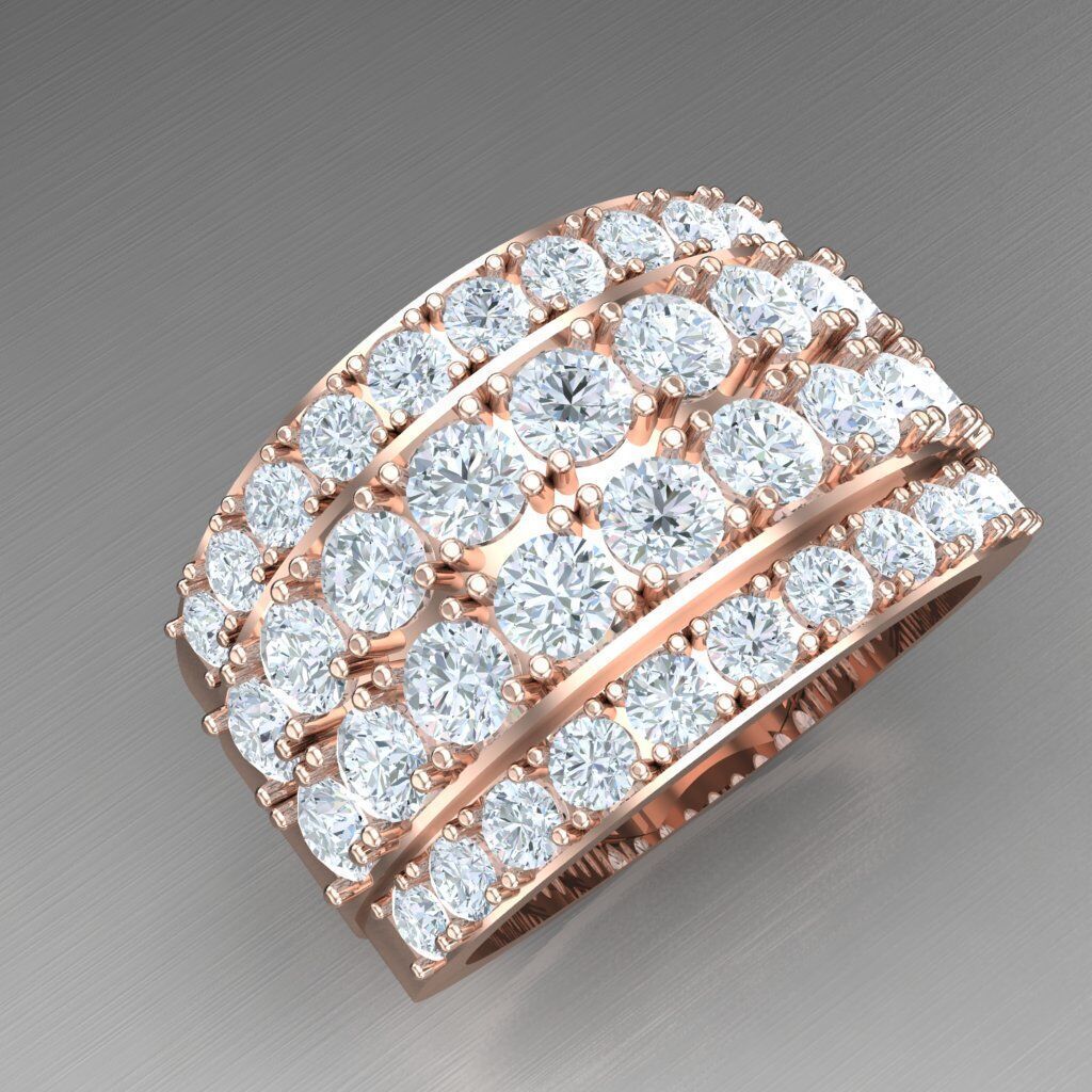 Top Diamond Men Ring STL 3DM 2MR027 3D model_11