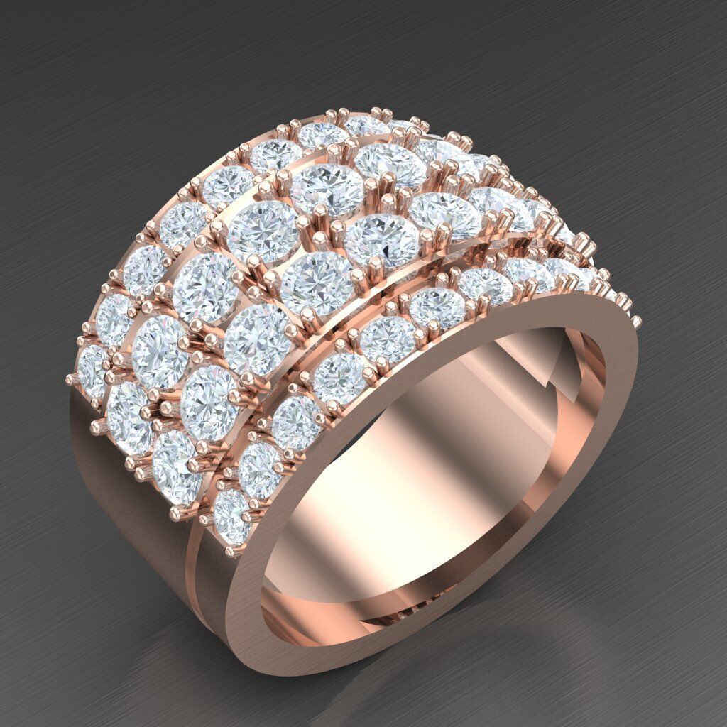 Top Diamond Men Ring STL 3DM 2MR027 3D model_4