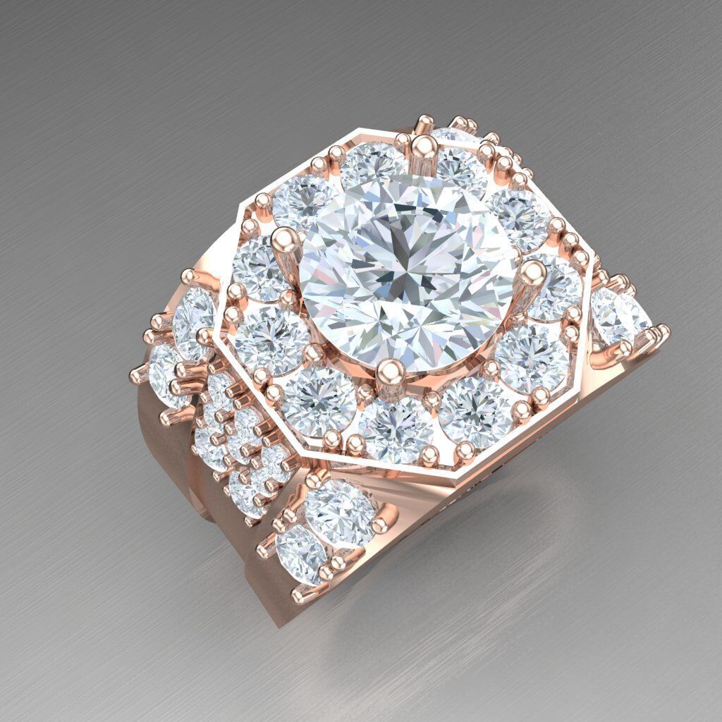 Top Diamond Men Ring STL 3DM 2MR026 3D model_11