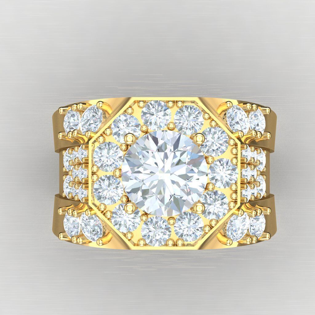 Top Diamond Men Ring STL 3DM 2MR026 3D model_10