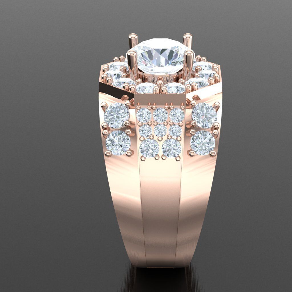 Top Diamond Men Ring STL 3DM 2MR026 3D model_12