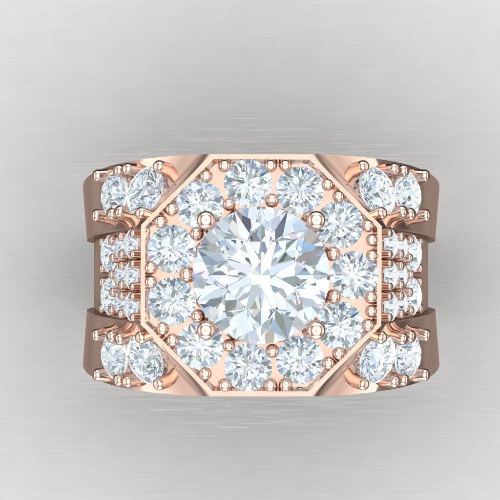 Top Diamond Men Ring STL 3DM 2MR026 3D model_9