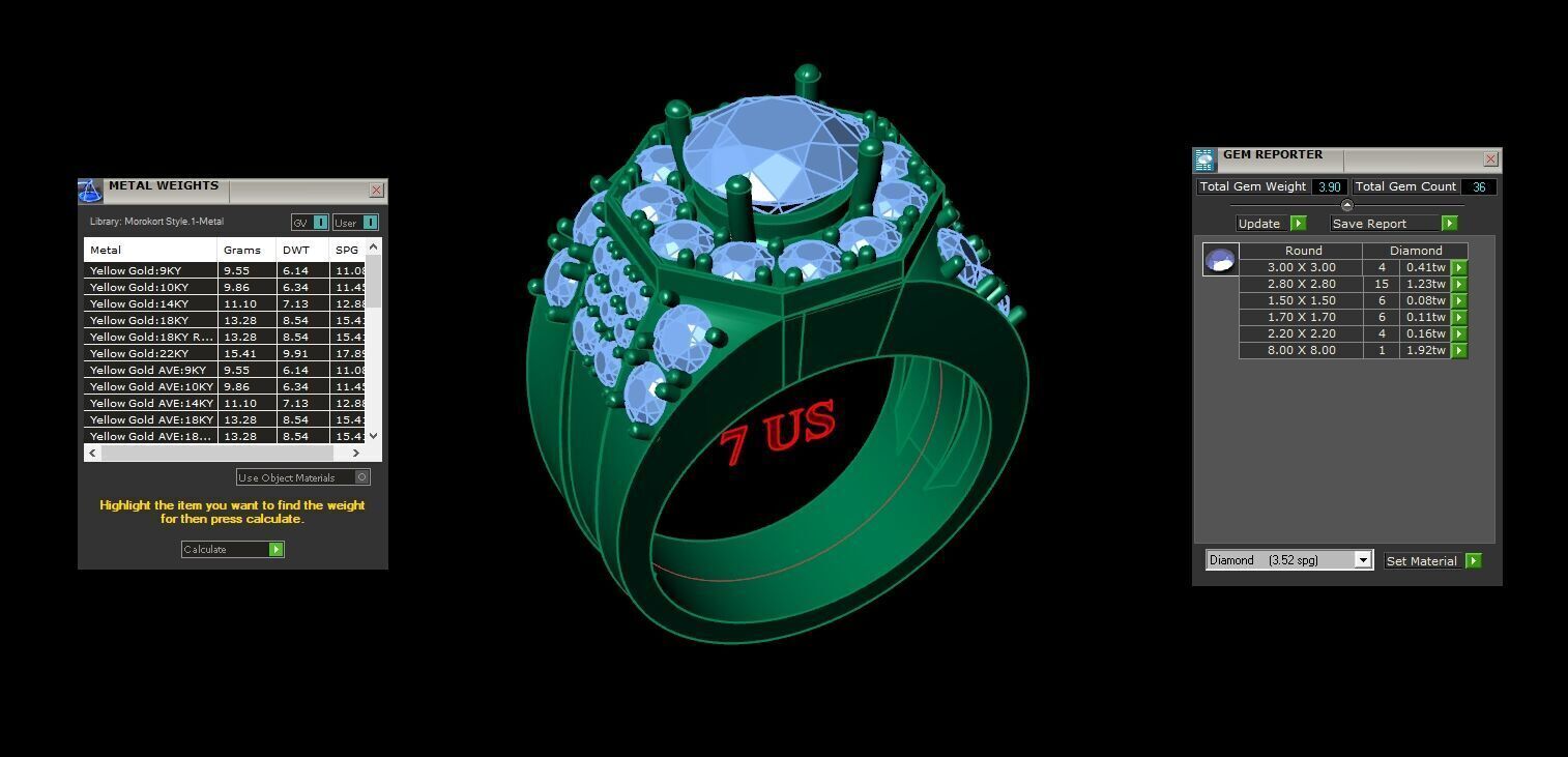 Top Diamond Men Ring STL 3DM 2MR026 3D model_2