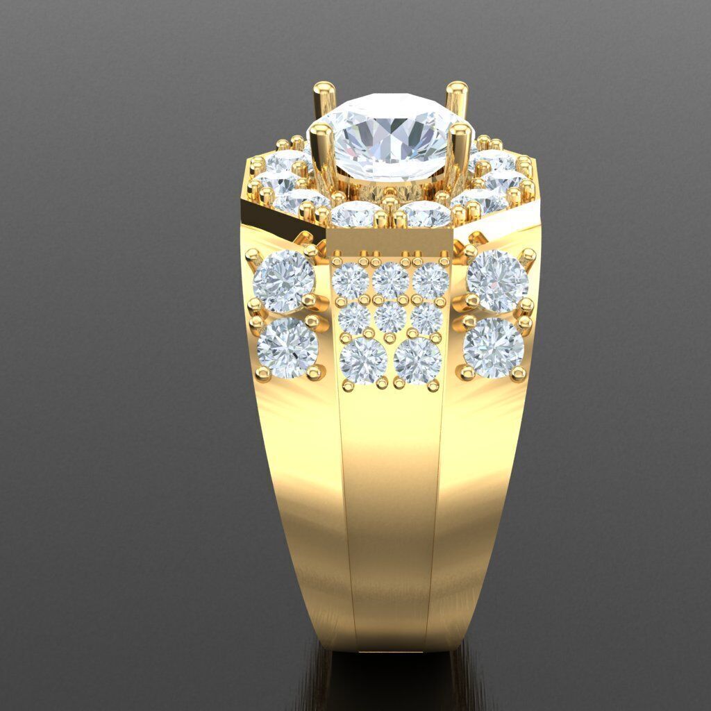 Top Diamond Men Ring STL 3DM 2MR026 3D model_13