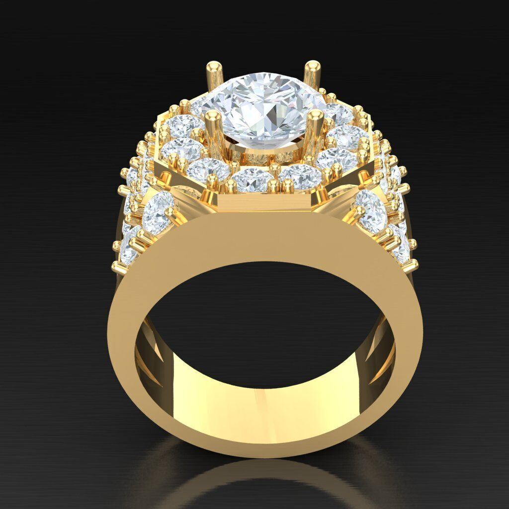Top Diamond Men Ring STL 3DM 2MR026 3D model_6
