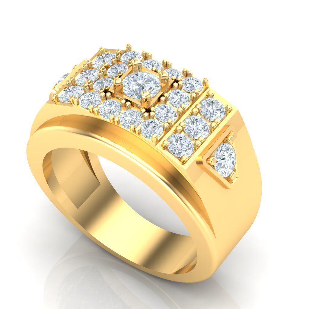 Top Diamond Men Ring STL 3DM 2MR018 3D model_17