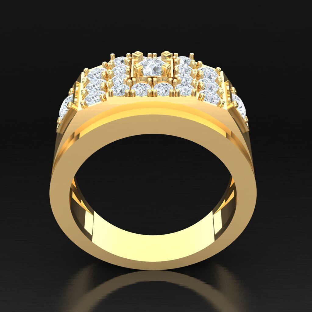 Top Diamond Men Ring STL 3DM 2MR018 3D model_6